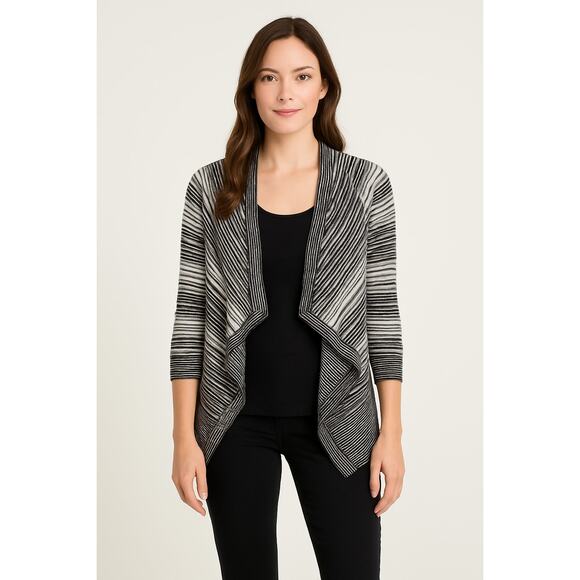 Karen Millen Wool Drape Cardigan Waterfall Sweater XS Layer Capsule Fall Cozy - Picture 1 of 5
